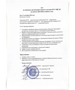 Акт проверки Бракеражной комиссии