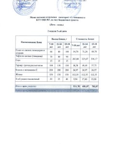 Меню 2 неделя 5 день